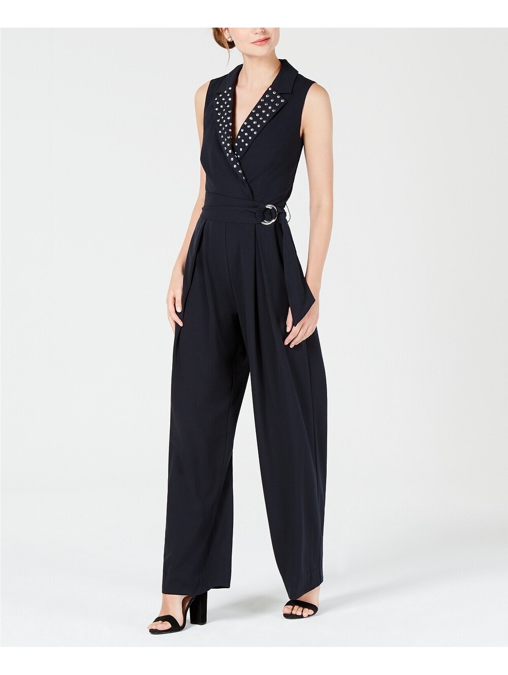 Xoxo Juniors Embellished Belted Jumpsuit Size M